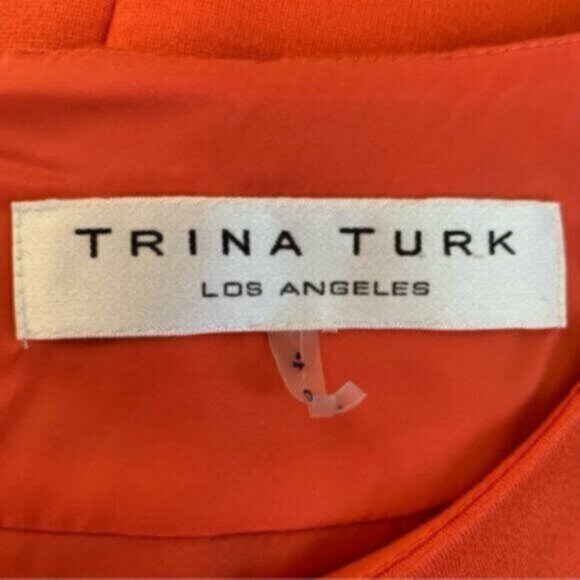 NWOT Trina Turk Orange Sleeveless Belted Sheath Dress - Picture 11 of 11